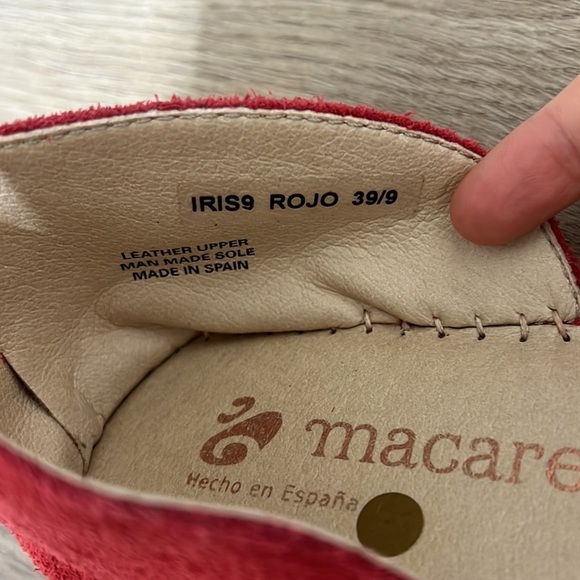 Macarena Sz 9 Red Suede Leather Iris D'Orsay Flat Espadrille Shoes - Picture 4 of 8